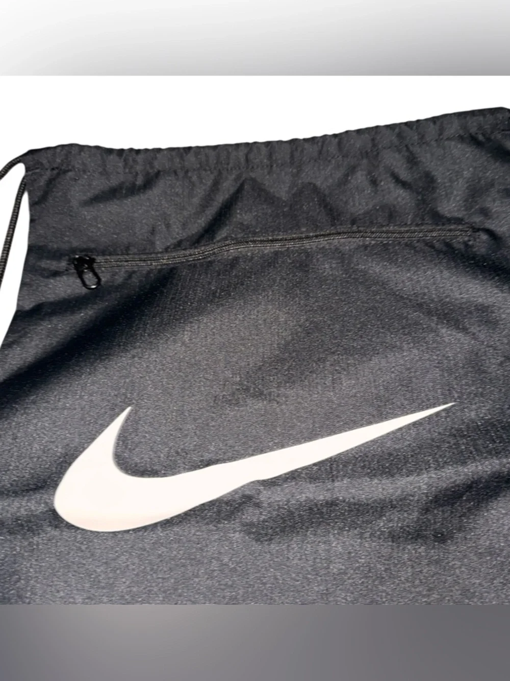 NIKE Brasilia 9.5 Training Gym Sack Drawstring Back Black Logo Braided Straps